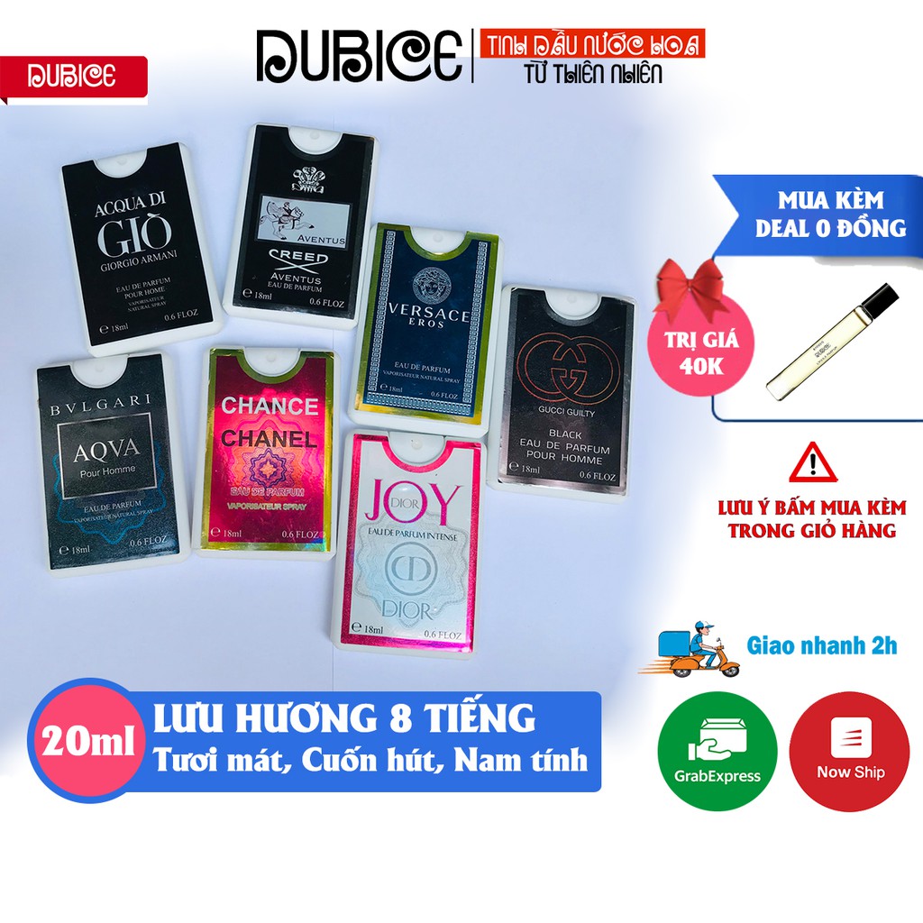 [Lưu hương 8 tiếng] Nước hoa Pháp 18ml dạng xịt, 4 mùi nước hoa nam, 3 mùi nước hoa nữ mini, hàng cao cấp