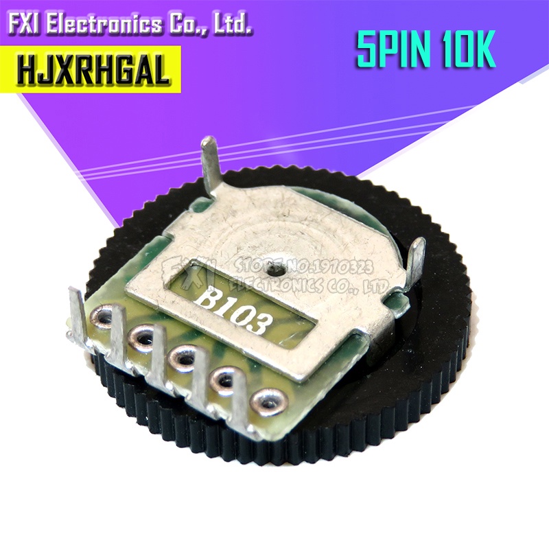 5 Chiết Áp Bánh Răng Kép B103 10K 5Pin 16 * 2mm