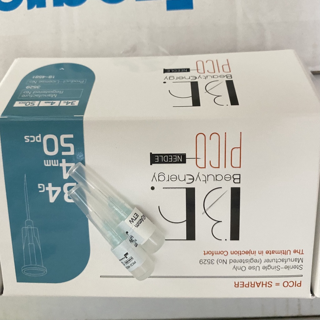 (Q1-HCM) |01 CÂY| Đầu Kim Meso 34G-4mm Căng Bóng | Kim Nano Siêu Nhỏ 34G Chuyên Tiêm Vùng Mắt Tiêm PRP