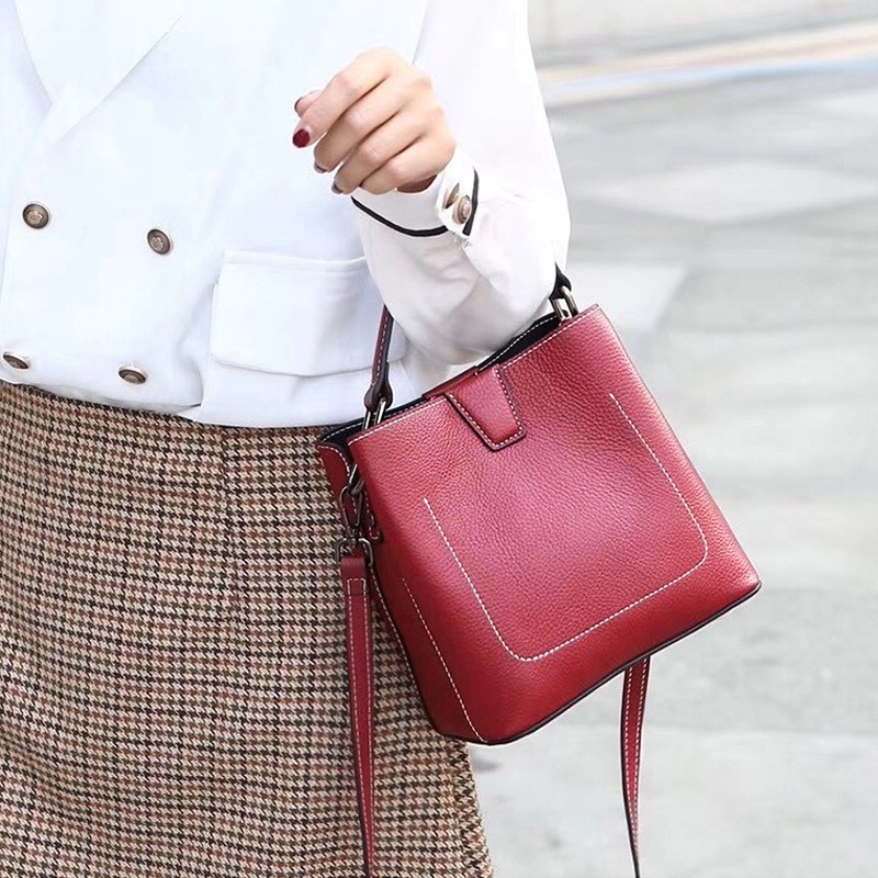 Samdo: Balo kiêm túi xách nữ da thật cao cấp  - Chính hãng Huada - 2 loại dây đeo, công sở đi làm, đi chơi HAD184