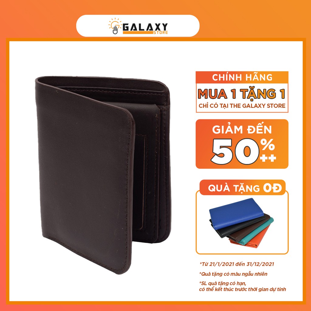 [Nhập GALA10 giảm 10%] Ví Nam Bóp Nam Da Bò Thật 100% Cao Cấp Đa Năng Galaxy Store GVN05 (Nâu)