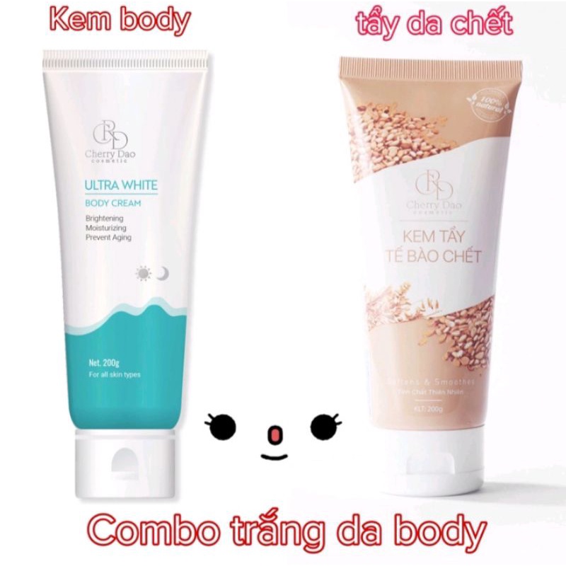 Combo dưỡng trắng body an toàn hiệu quả, dưỡng ẩm crd cherry Đào