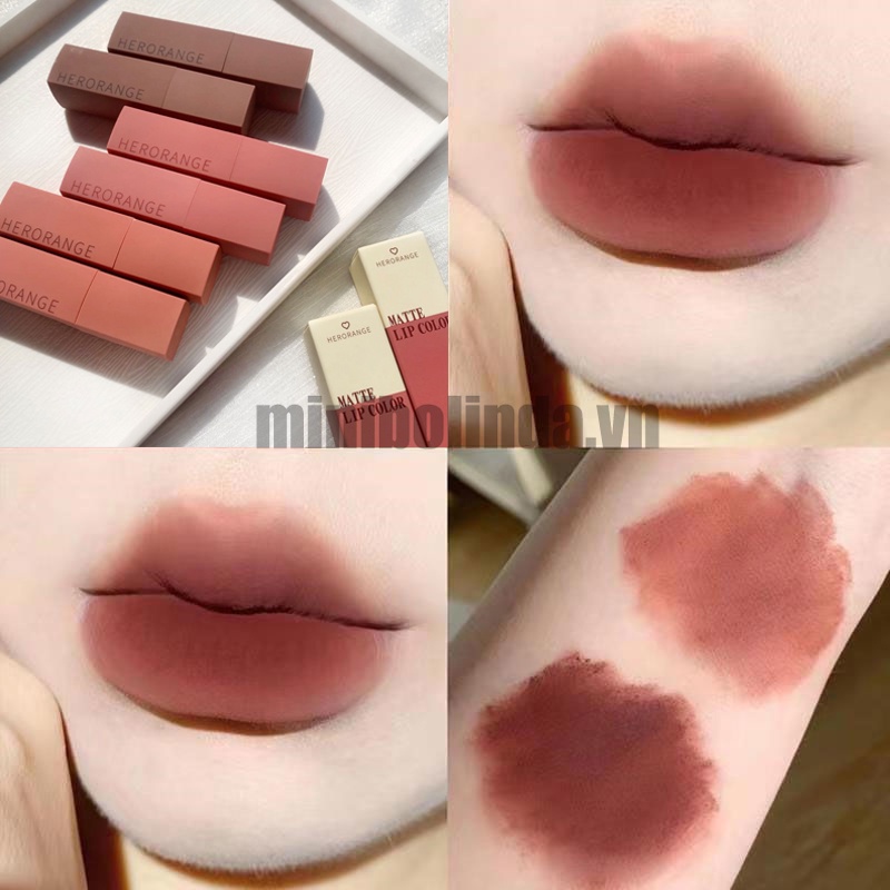 [Hàng mới về] Son môi Herorange nội địa trung lâu trôi màu nhung lì mềm mại chống thấm nước | BigBuy360 - bigbuy360.vn