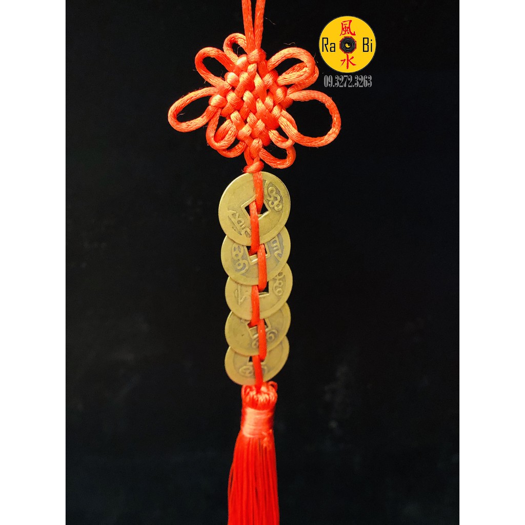 Dây Xâu Đồng Xu Ngũ Đế Chiêu Tài Bình An - Vật Phẩm Phong Thủy May Mắn
