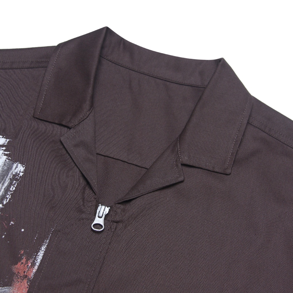 Áo Sơ Mi Khóa Zip Beuter Mocha Boxy Zip Shirt