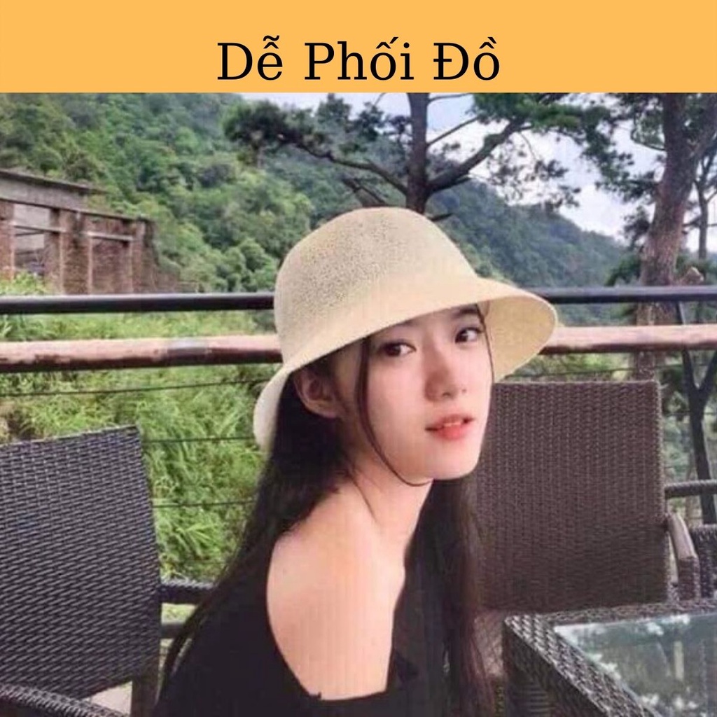 Mũ Nón Cói Vành Tròn Vintage Dành Cho Nữ Chữ M Kiểu Dáng Hàn Quốc Thích Hợp Đi Biển Du Lịch