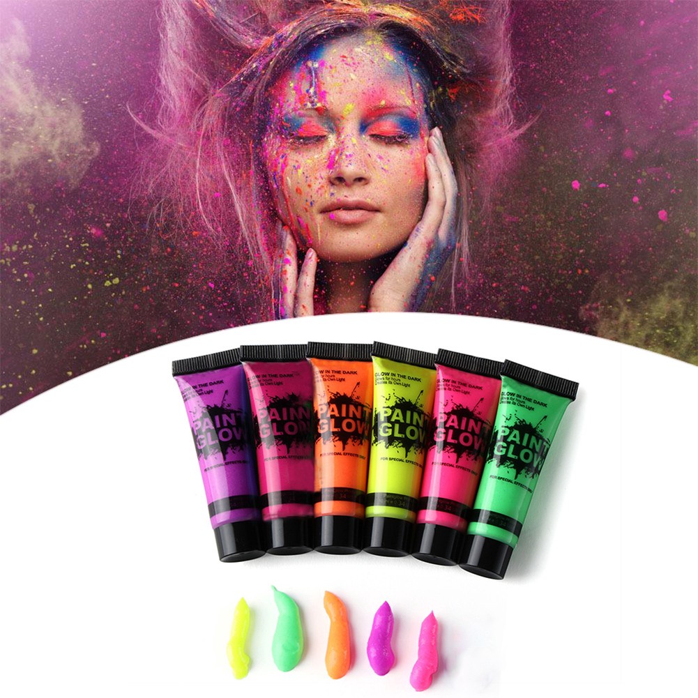 [Hàng mới về] Màu sơn neon trang điểm mặt và cơ thể ch lễ hội/câu lạc bộ