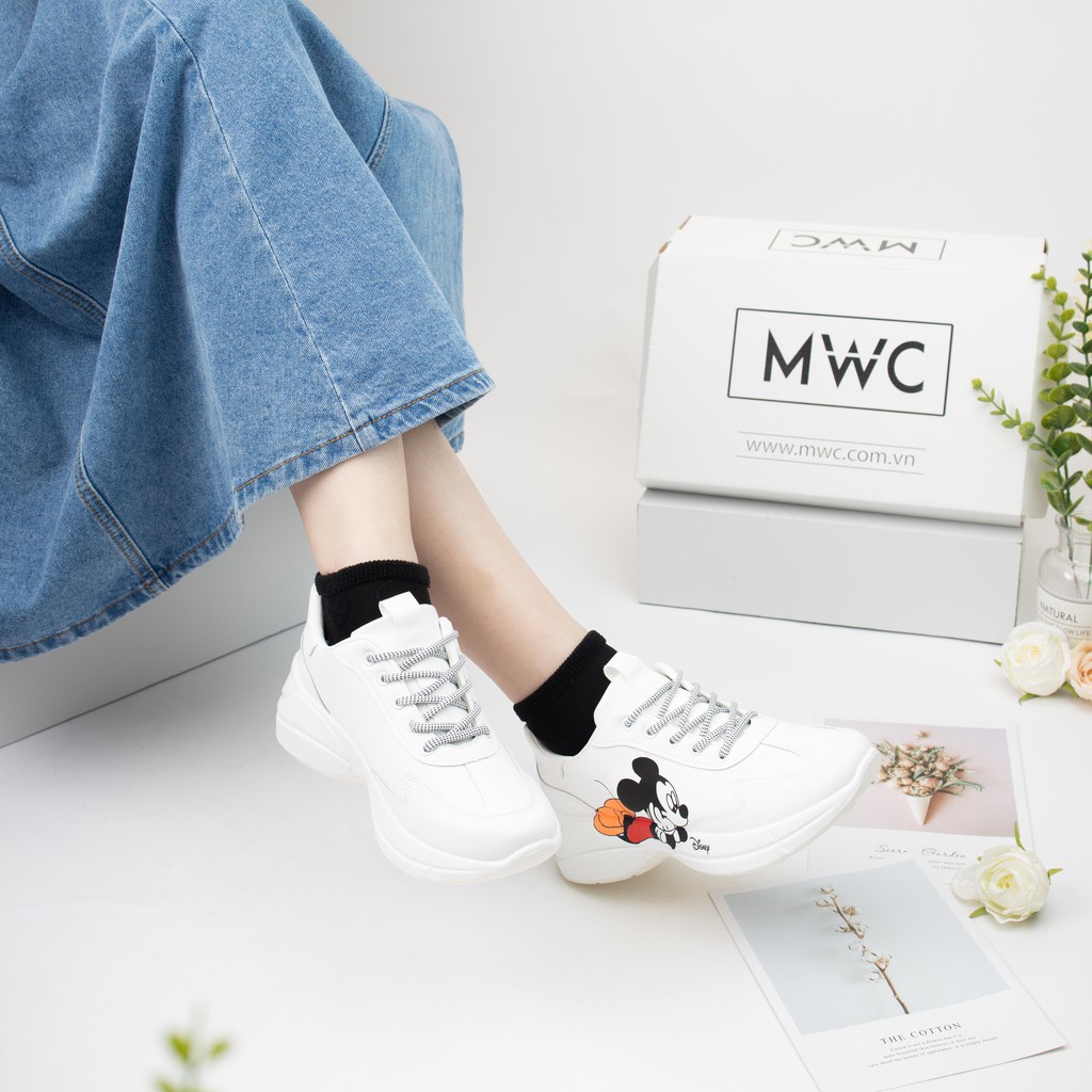 GIÀY THỂ THAO NỮ MWC - GIÀY THỂ THAO ĐẾ CAO - GIÀY THỂ THAO HỌA TIẾT MICKEY - GIÀY THỂ THAO NĂNG ĐỘNG NUTT- 0398