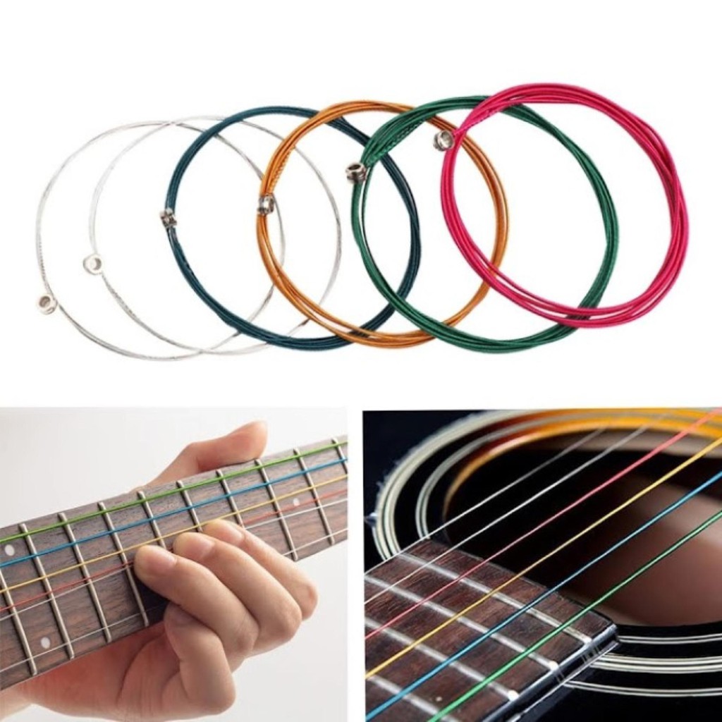 BỘ 6 DÂY ĐÀN GUITAR ACOUSTIC NHIỀU MẦU SẮC GIÁ RẺ