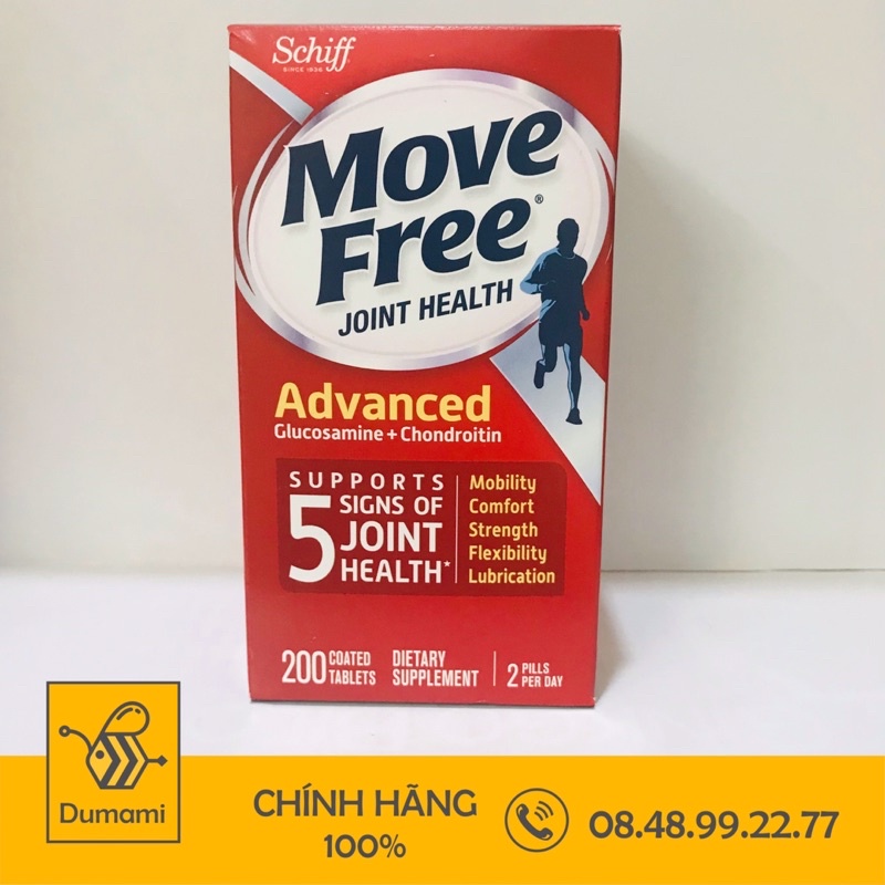 Viên uống hỗ trợ xương khớp Schiff Move Free Joint Health 200 viên của Mỹ