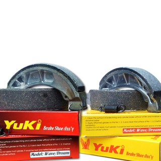 Bố thắng Đỏ - Vàng Yuki (Má phanh cơ) dùng cho xe Honda CC: 50-70-100-110-125 Dream, Wave