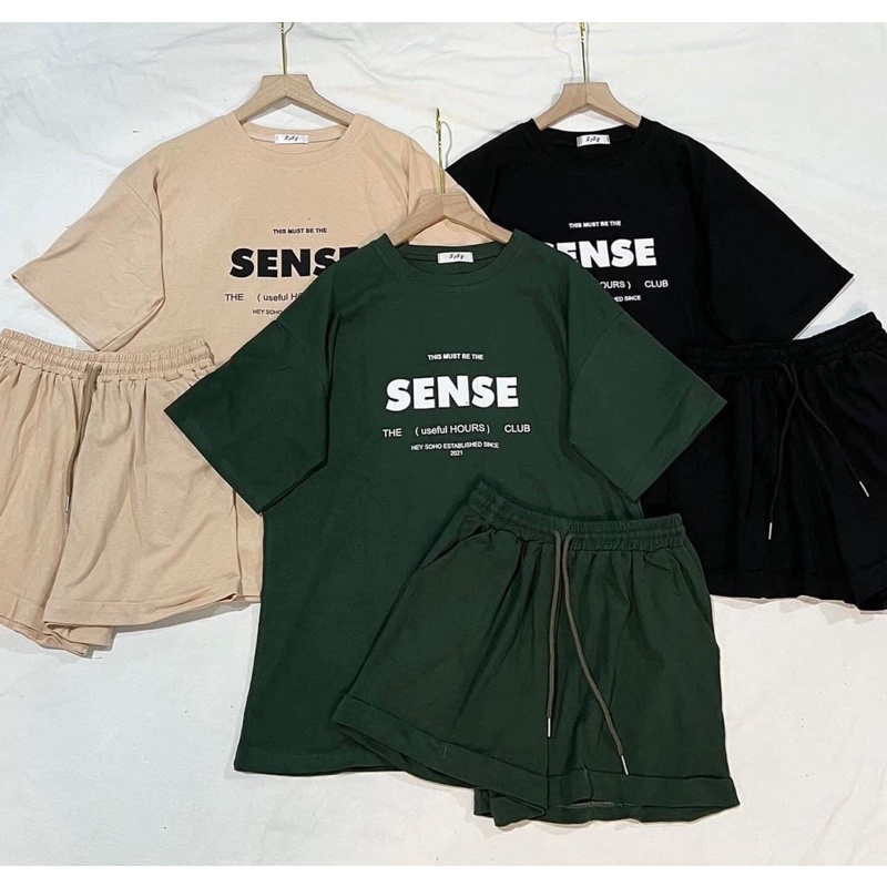 Set Bộ Đùi Thể Thao SENSE Phong Cách Năng Động Cá Tính Freesize -Bộ Mặc Nhà Đi Chơi Áo Thun Quần Short Chất Liệu Mát