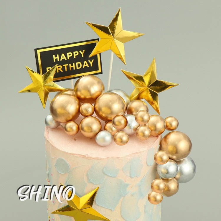 Bóng vàng/bạc trang trí bánh kem