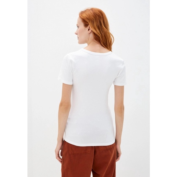 Áo thun trắng cổ tim chất cotton xuất khẩu