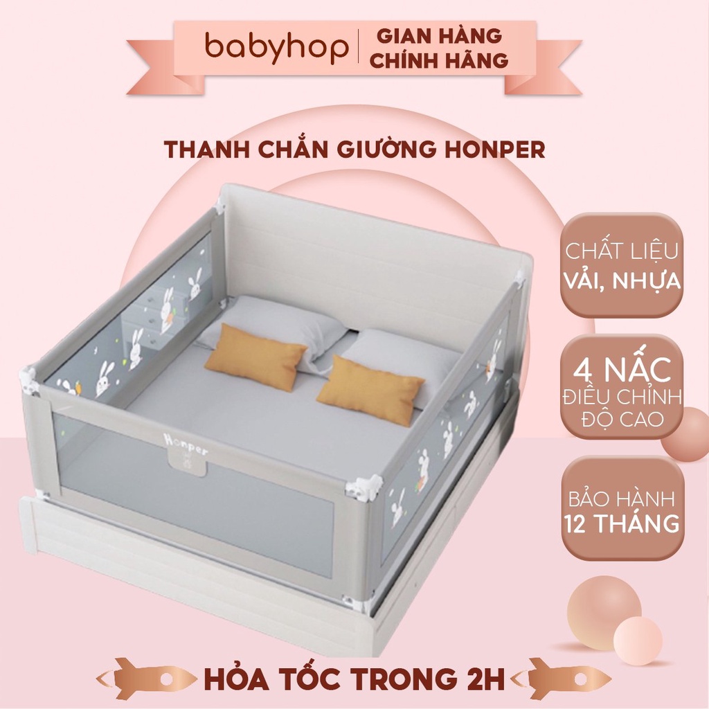 Thanh chắn giường Honper cao cấp thiết kế Hàn Quốc, chịu lực 70kg phân phối chính hãng bởi babyhop