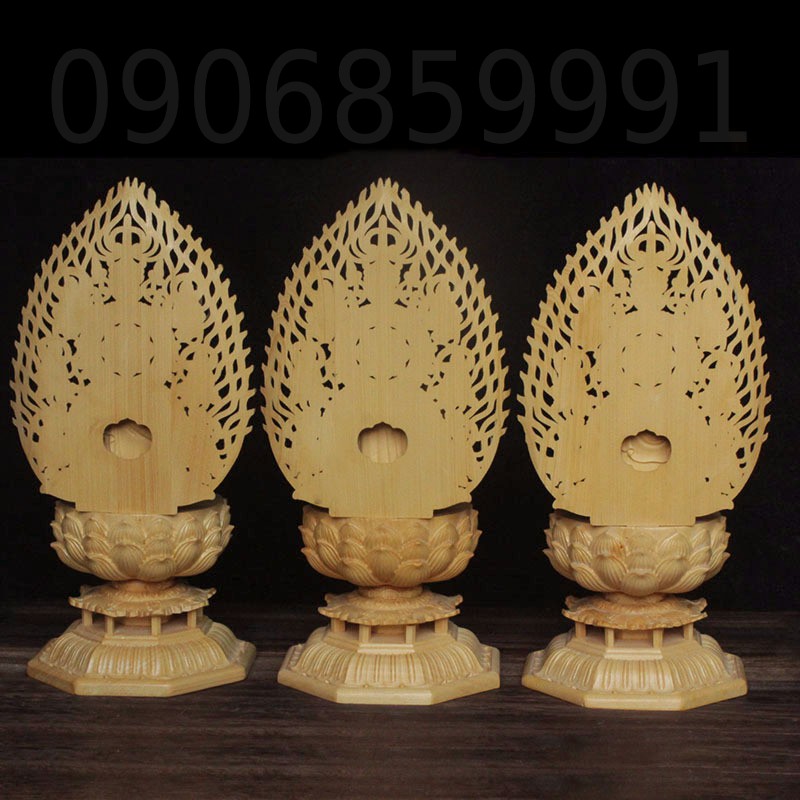 Tượng gỗ Tam Thánh có chân đế cao 28cm