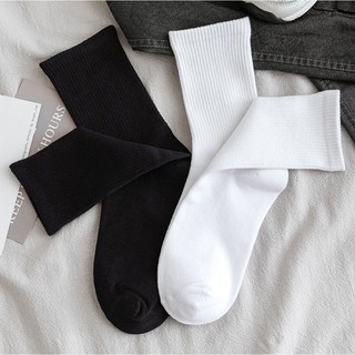 tất bắp đen trắng basic