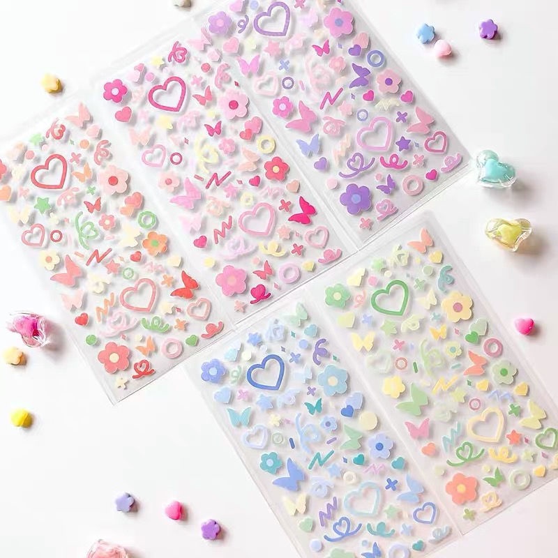 Sticker dán trang trí hình hoa và bướm đáng yêu