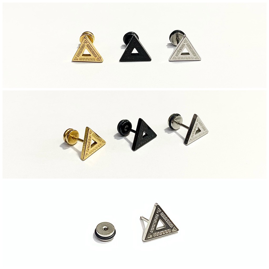 KHUYÊN TAI HÌNH TAM GIÁC VIỀN HỌA TIẾT CỰC CHẤT