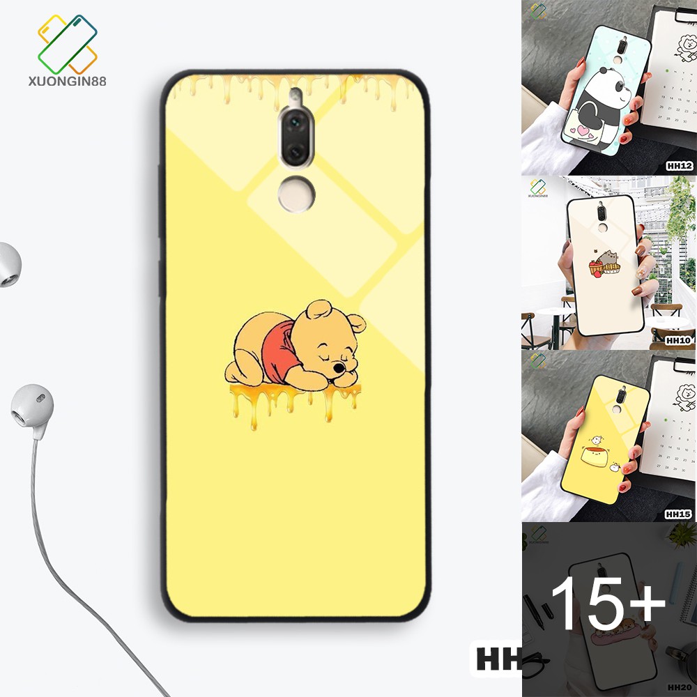 Ốp lưng điện thoại Huawei nova 2i kính cường lực hoạt hình cưng xỉu