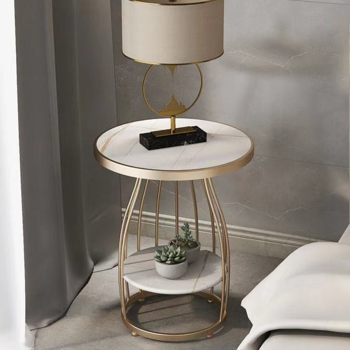 Sofa side table Scandinavian đá cẩm thạch sáng sang trọng góc đầu giường tủ bàn cà phê nhỏ phòng khách hiện đại