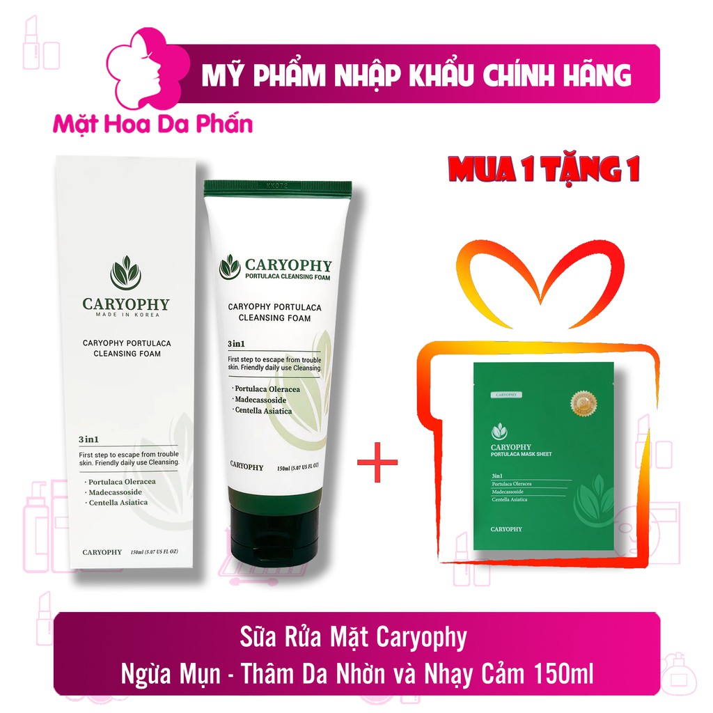 [CHÍNH HÃNG] Sữa Rửa Mặt Caryophy Ngừa Mụn - Thâm Da Nhờn và Nhạy Cảm 150ml