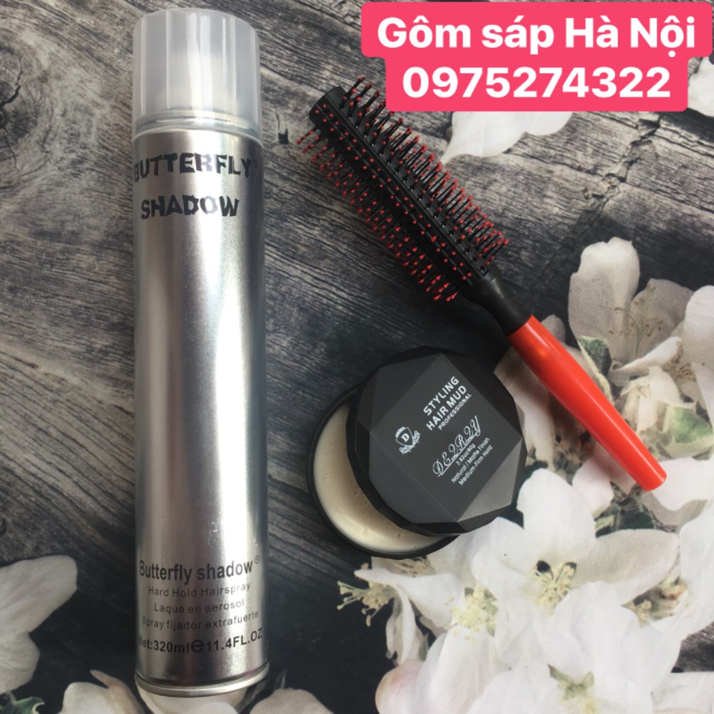 COMBO Gôm Xịt Tóc Butterfly Shadow 320ml &amp; SÁP tạo kiểu