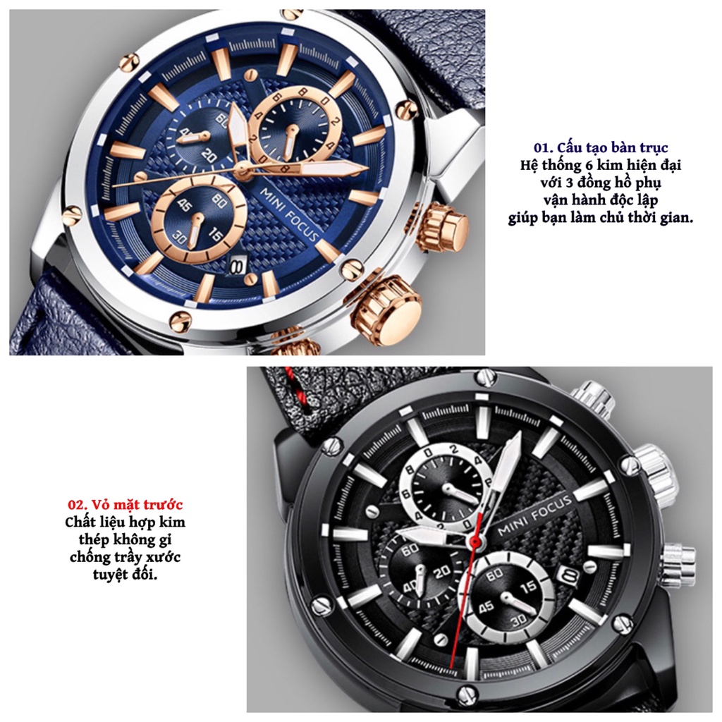 Đồng Hồ Nam Đeo Tay Chính Hãng MINI FOCUS MF0161G.02 Dây Da Thật Màu Đen Viền Thép Không Gỉ Đẹp Cao Cấp - Có Quà Tặng | BigBuy360 - bigbuy360.vn