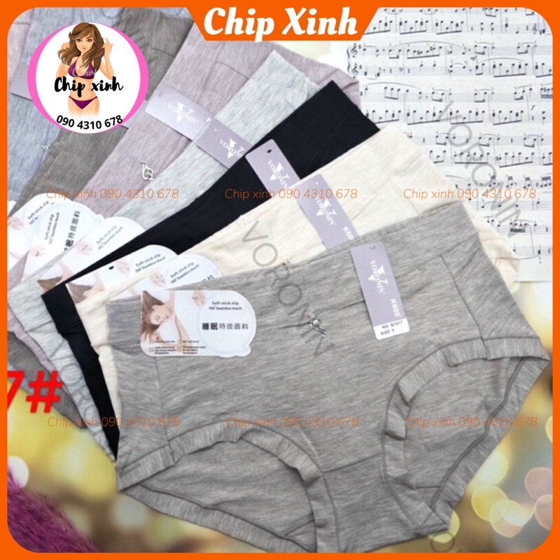 Quần lót nữ chất cotton muối tiêu cạp cao chất liệu thoáng mát