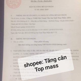 Sữa bột tăng cân Top mass gold