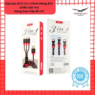 Dây Sạc 3 Đầu Cho Iphone,Micrro,Type-C Sạc Nhanh 3 In 1 Mã BL-675 Chính Hãng BYZ Hàng Cao Cấp Bảo Hành 12 Tháng 1 Đổi 1
