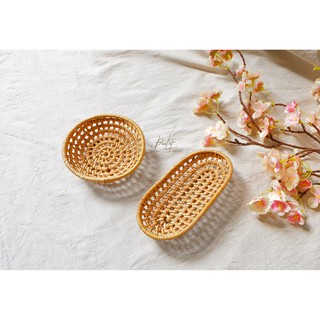 Đĩa mây, Lót ly mây tre đan phong cách Hàn Quốc - Rattan Coaster / Saucer / Dish