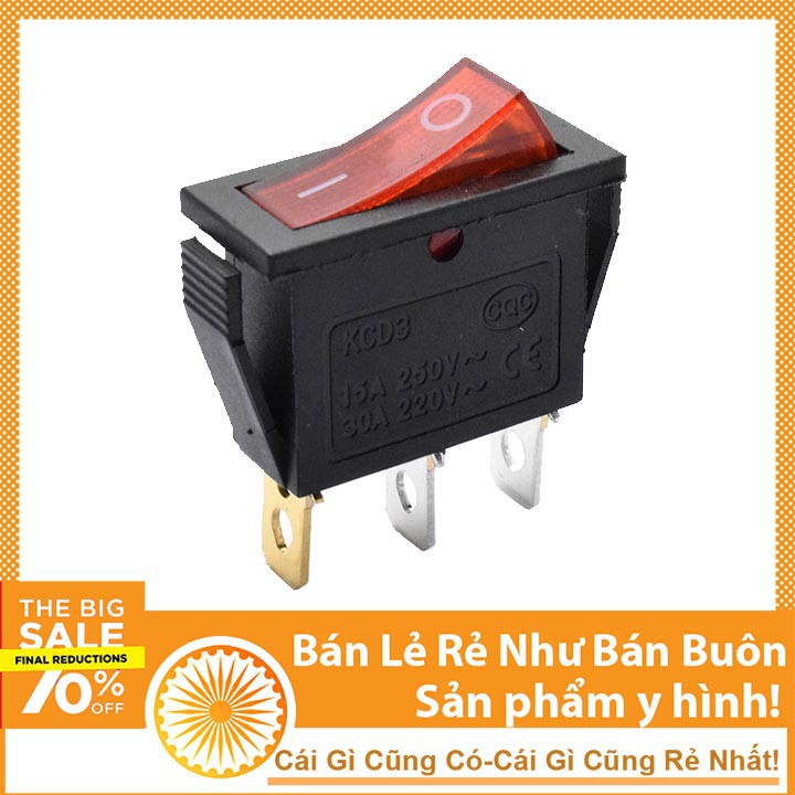 Công Tắc Bập Bênh 15A - Có Led Báo Nguồn KCD3 15A 250VAC - NTHN