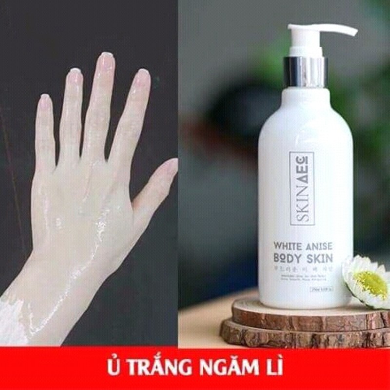 Sữa tắm Ủ kích trắng da SKIN AEC Hàn Quốc - Bật Tông sau 1 lần dùng