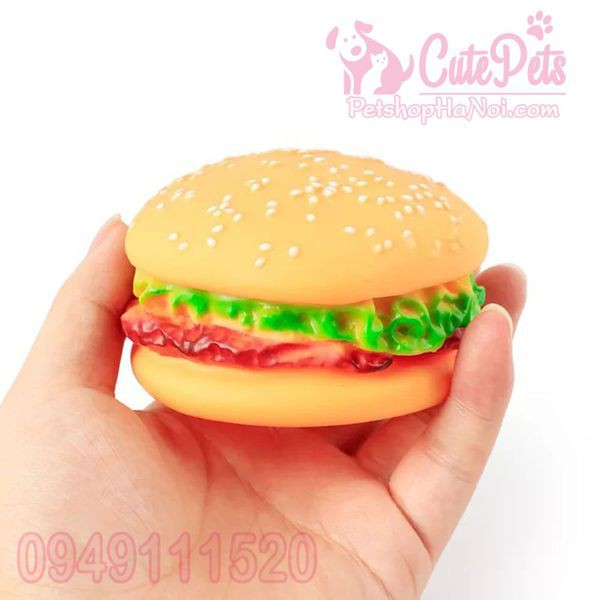 Đồ chơi hình bánh hamburger dành cho thú cưng - Phụ kiện chó mèo Hà Nội