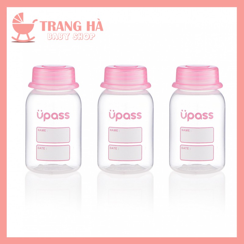 ✔️𝑪𝑯𝑰́𝑵𝑯 𝑯𝑨̃𝑵𝑮✔️Bộ 3 bình trữ sữa Upass cổ hẹp 125ml UP0030N (có hộp)