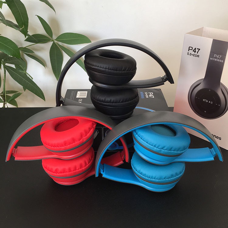 TAI NGHE Bluetooth P47  ⚡️𝐅𝐑𝐄𝐄 𝐒𝐇𝐈𝐏⚡️  Cao Cấp, Có khe cắm thẻ nhớ,Chất lượng âm thanh đỉnh cao - BH 3 THÁNG