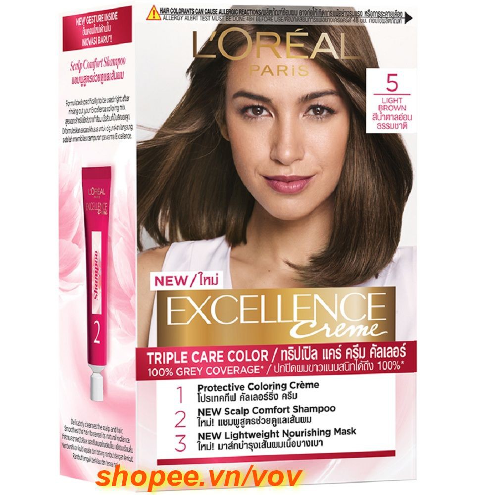 Thuốc nhuộm tóc #5 Loreal Excellence Creme (Nâu Hạt Dẻ) 100% chính hãng, vov cung cấp & bảo trợ.