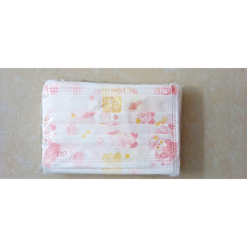 Khẩu trang y tế trẻ em hộp 5 túi x10 cái. Khẩu trang 3 lớp an toàn ,dễ thở, thoái mái phù hợp cho trẻ từ 4-12 tuổi