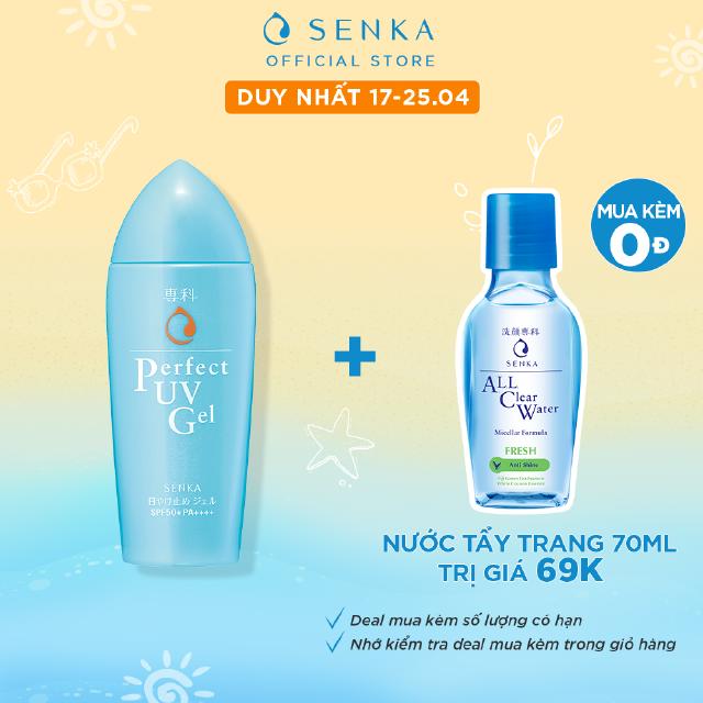 Kem Chống Nắng Dạng Gel Chiết Xuất Tơ Tằm Trắng Senka Perfect Uv Gel SPF50/PA++++ 80g