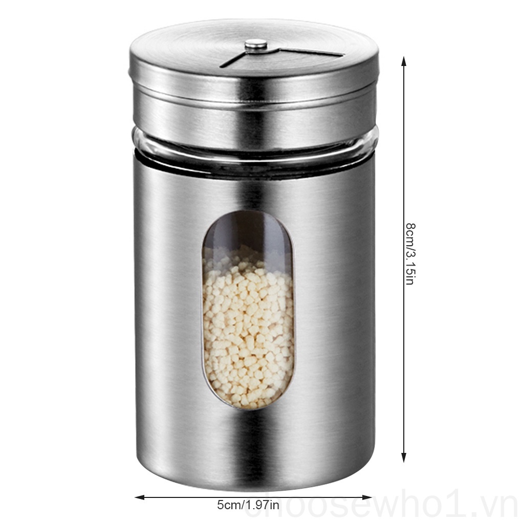 1 Hộp Đựng Gia Vị Bằng Kính Thép Không Gỉ 304