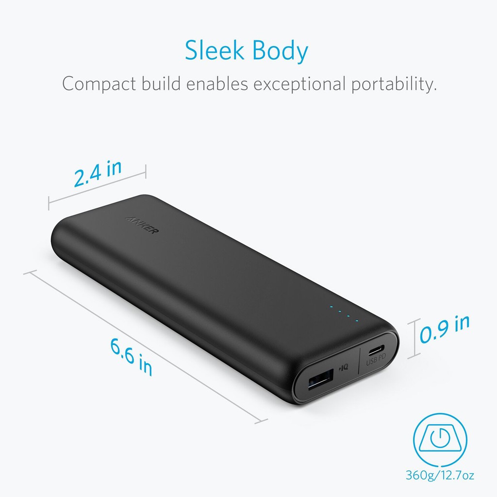 Pin dự phòng ANKER PowerCore Speed 20.000mAh USB-C PD - A1275 - Đen - Hàng chính hãng