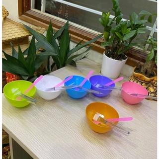 Combo bát thìa chổi dẻo đắp mặt nạ