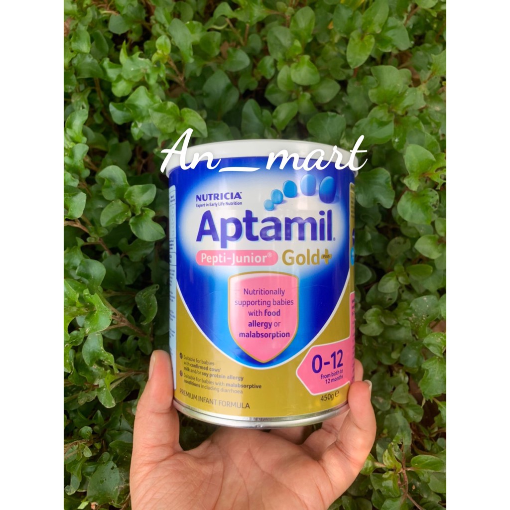 Sữa Aptamil Pepti Junior Gold + Hộp 450g  Cho Bé Dị Ứng Sữa Đạm Bò Nhập Khẩu Úc Hàng Bay AirCargo