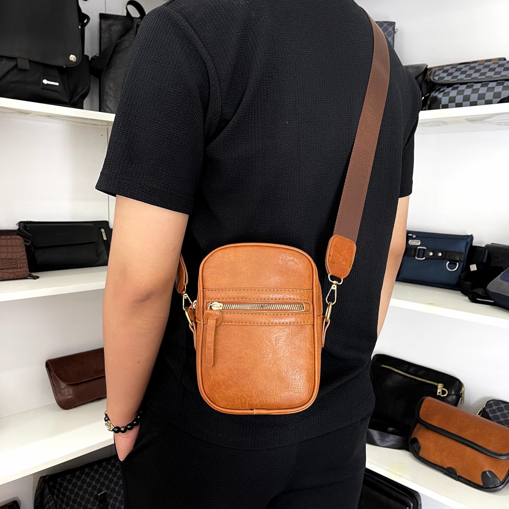 TÚI DA BÒ MINI BAG- PHONG CÁCH ĐƠN GIẢN TINH TẾ- Túi đeo chéo hông Đẹp
