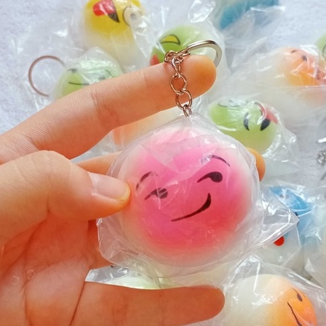 Đồ Chơi Squishy Mini Kèm Móc Khóa Hình Bánh Bao Icon Mặt Cười Cute Dễ Thương #squishy