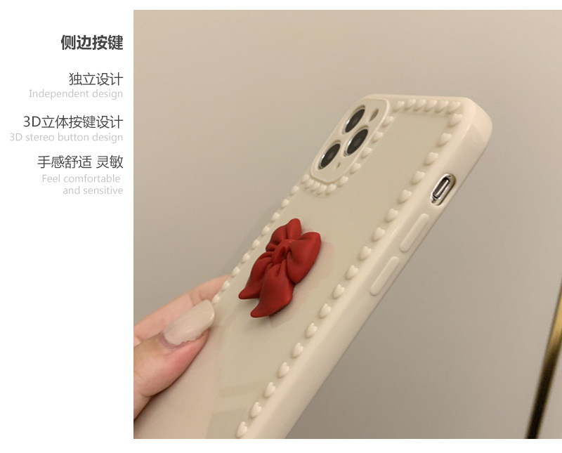 Ốp điện thoại hình nơ dễ thương thích hợp cho iPhone 12 Pro Max 12 11 8