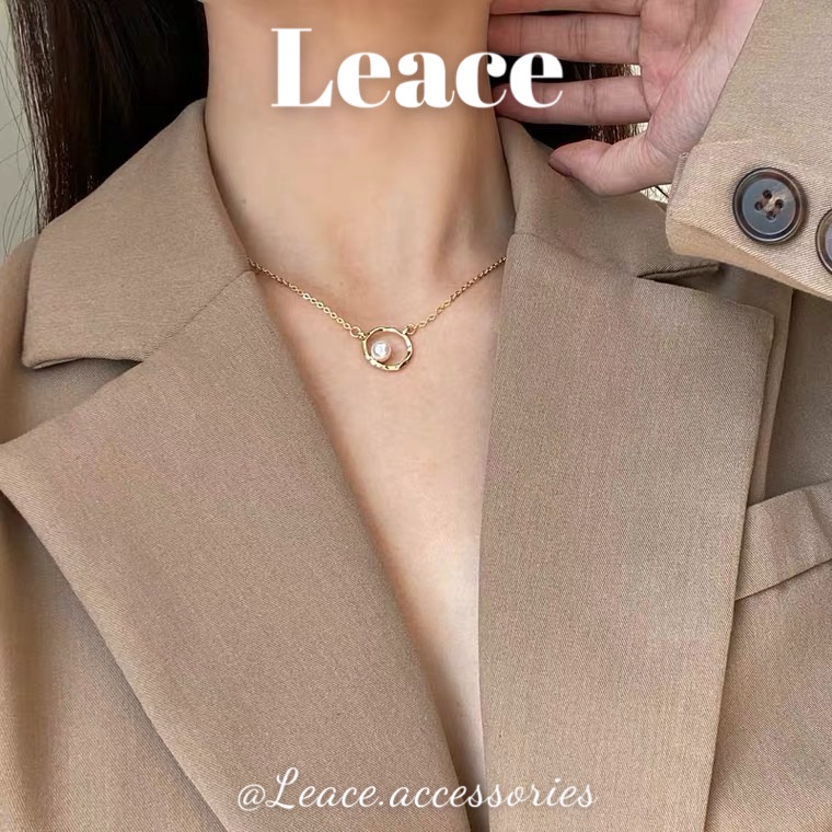 Dây chuyền nữ, vòng cổ nữ mặt đính hạt ngọc trai nhân tạo NL021 Leace.accessories