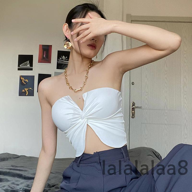 Áo Tank Top Cổ Chữ V Màu Trơn Thời Trang Mùa Hè Cho Nữ La8-YS-