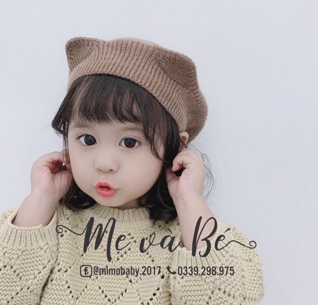 Mũ nồi tai mèo chất liệu len cho bé ( 1- 4 tuổi) Mimo Baby MD35